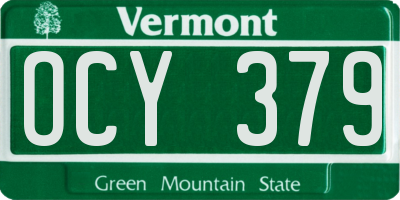 VT license plate OCY379