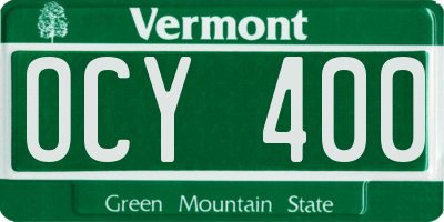 VT license plate OCY400