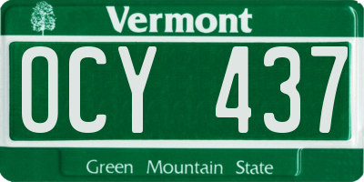 VT license plate OCY437