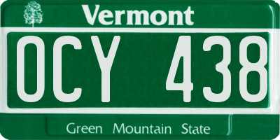 VT license plate OCY438