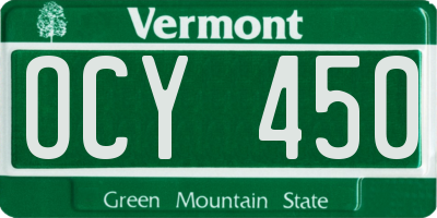 VT license plate OCY450