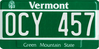 VT license plate OCY457