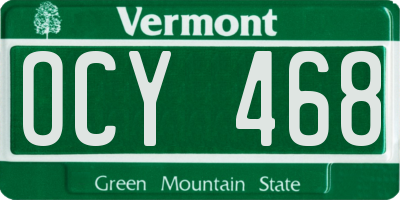 VT license plate OCY468