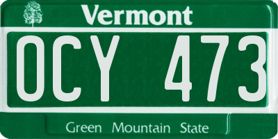 VT license plate OCY473
