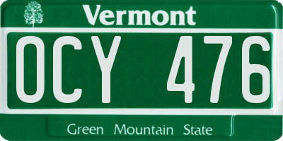 VT license plate OCY476