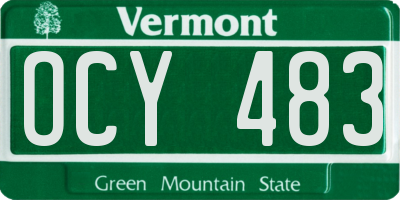 VT license plate OCY483