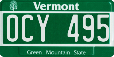 VT license plate OCY495
