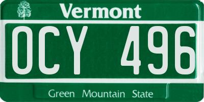 VT license plate OCY496