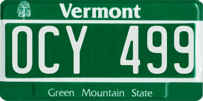 VT license plate OCY499