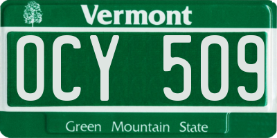 VT license plate OCY509