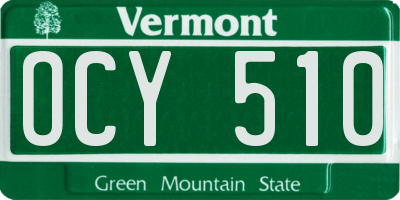 VT license plate OCY510