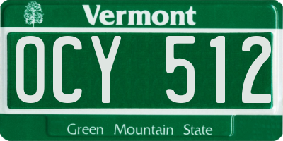 VT license plate OCY512