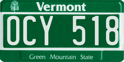 VT license plate OCY518