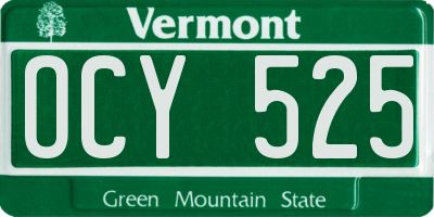 VT license plate OCY525