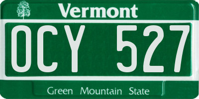 VT license plate OCY527