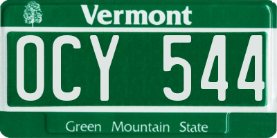 VT license plate OCY544