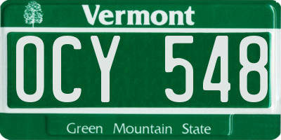 VT license plate OCY548
