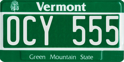 VT license plate OCY555