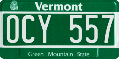 VT license plate OCY557