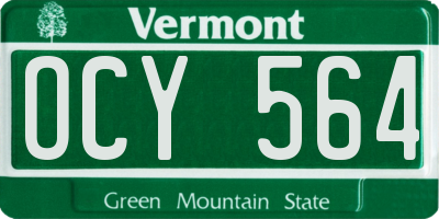 VT license plate OCY564
