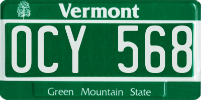 VT license plate OCY568
