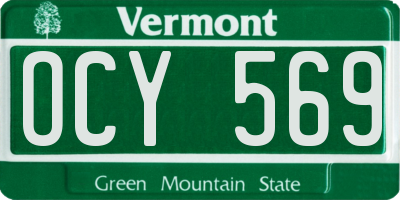 VT license plate OCY569