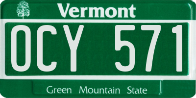 VT license plate OCY571