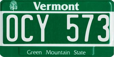 VT license plate OCY573