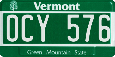 VT license plate OCY576
