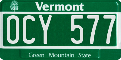 VT license plate OCY577