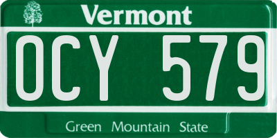 VT license plate OCY579