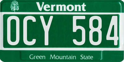 VT license plate OCY584