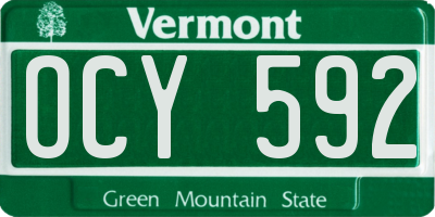 VT license plate OCY592
