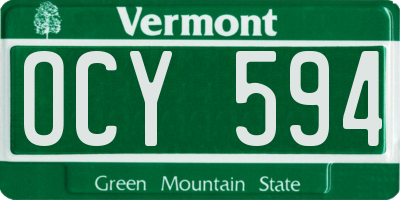 VT license plate OCY594
