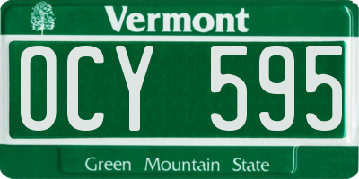 VT license plate OCY595