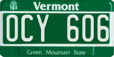 VT license plate OCY606
