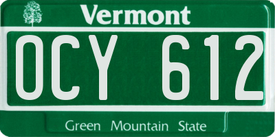VT license plate OCY612