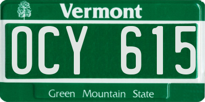 VT license plate OCY615