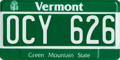 VT license plate OCY626