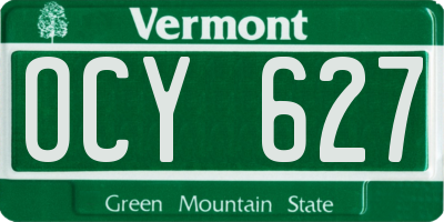 VT license plate OCY627