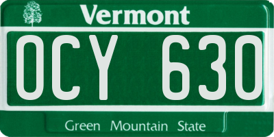 VT license plate OCY630