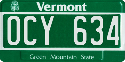 VT license plate OCY634