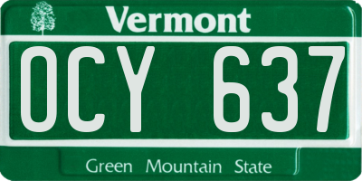 VT license plate OCY637