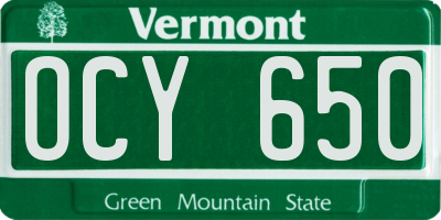 VT license plate OCY650