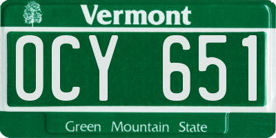 VT license plate OCY651