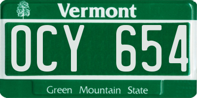 VT license plate OCY654