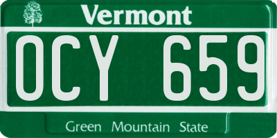 VT license plate OCY659