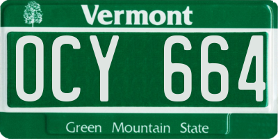 VT license plate OCY664