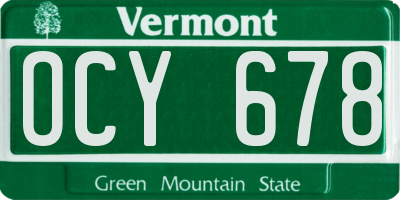 VT license plate OCY678