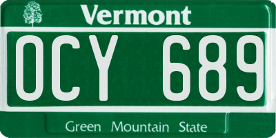 VT license plate OCY689